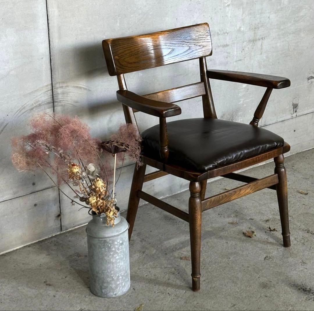 ✦昭和レトロ✦KASHIW 柏木工 アームチェア ウィンザーチェア 座面張替加工