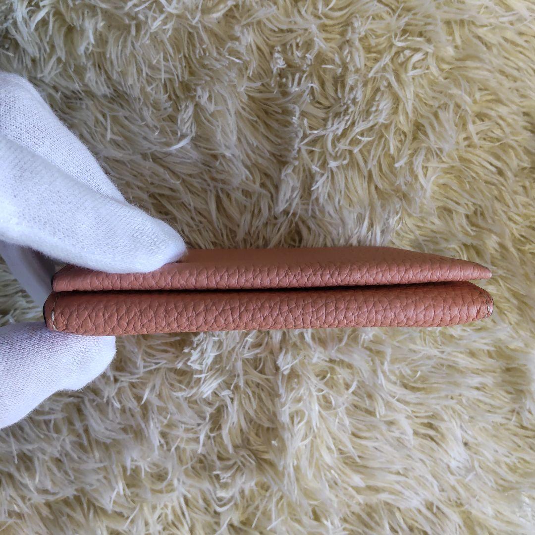 極美品✨ボナベンチュラ　ビジネス　カードケース　シュリンクレザー　シボ革　ピンク