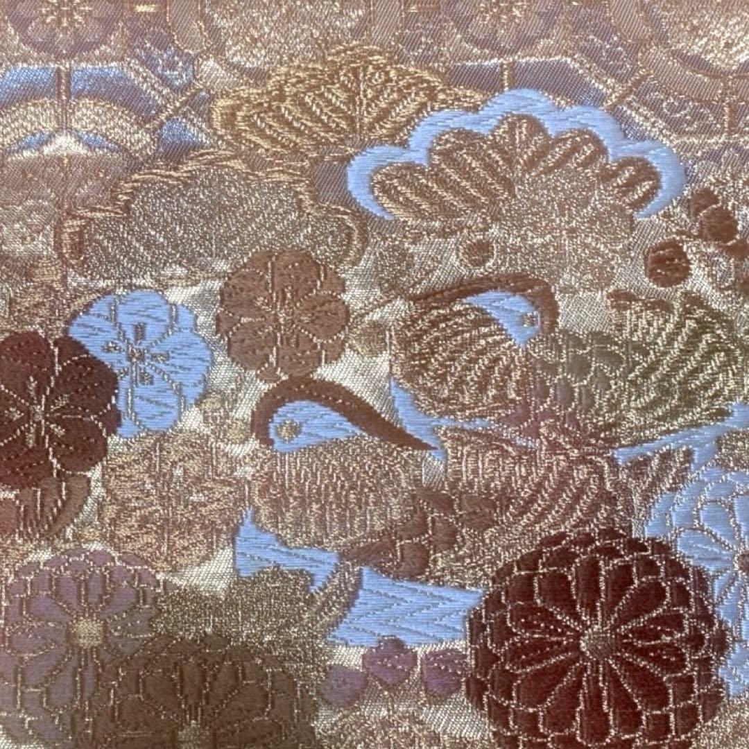 table runner 金彩唐織花丸　帯リメイク　正絹