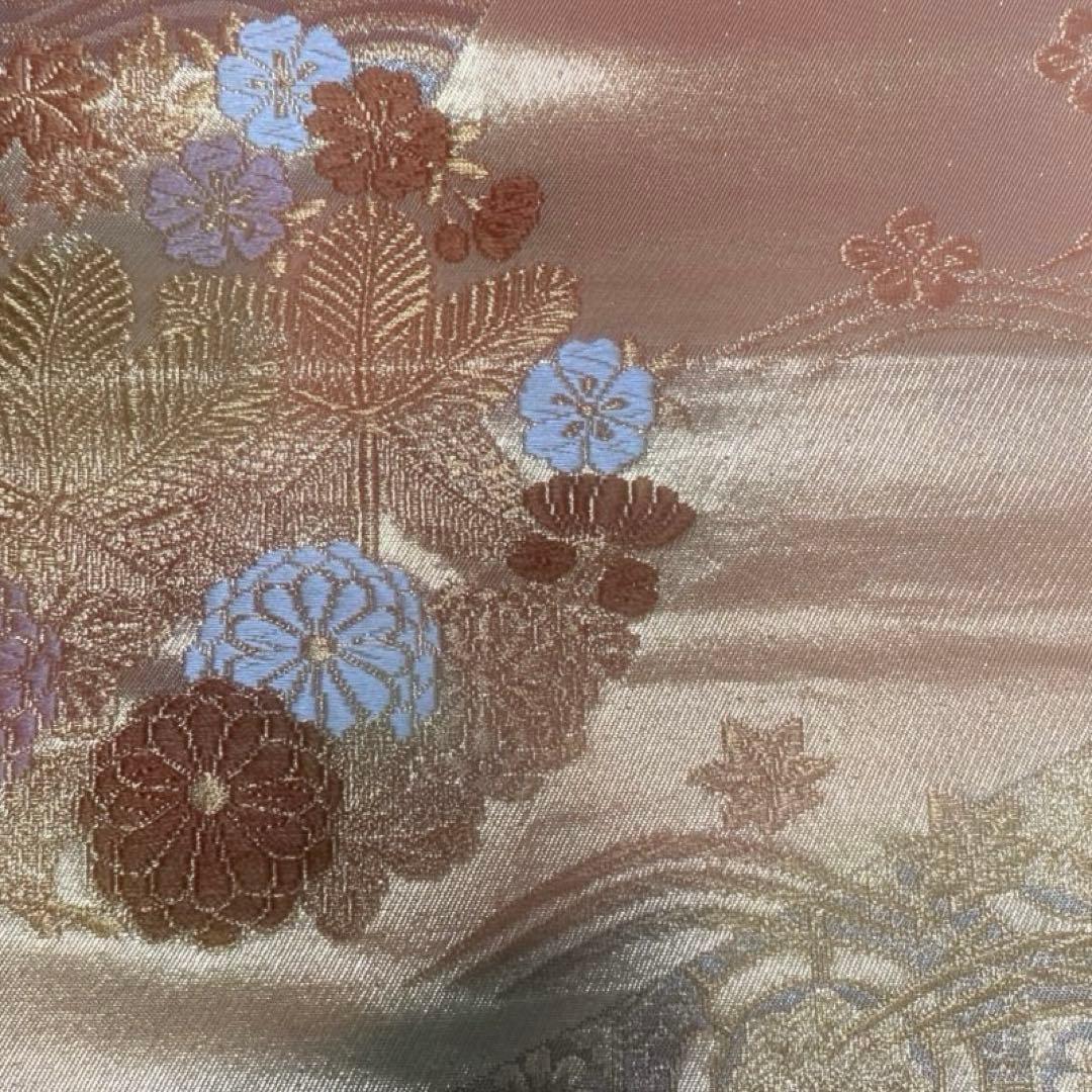 table runner 金彩唐織花丸　帯リメイク　正絹