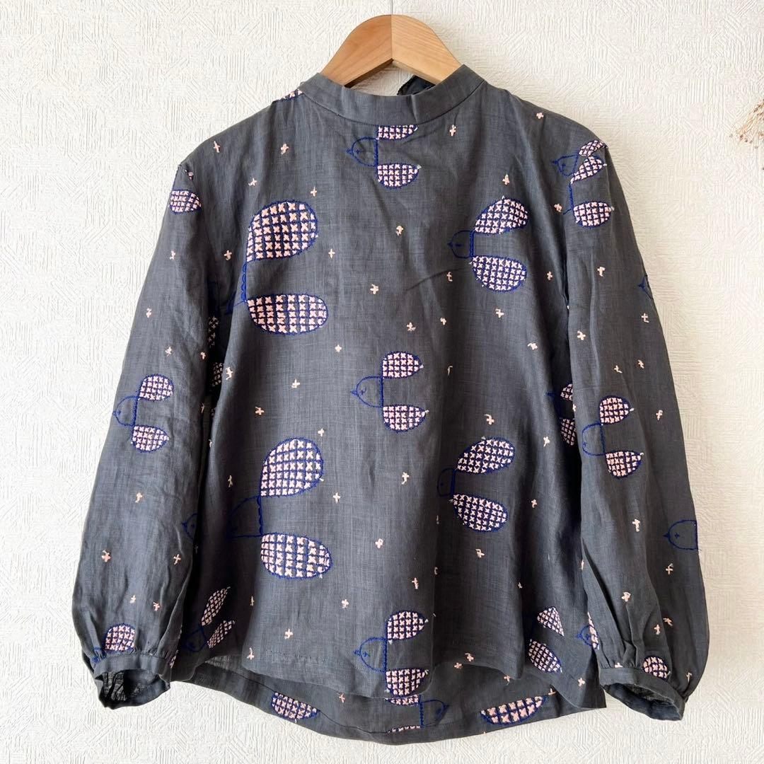 mina perhonen plover リネン ボウタイリボン付き ブラウス