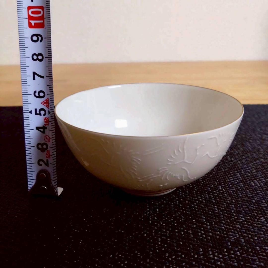 箱付き　東裁 湯のみ 蓋付き茶碗　セット ① 鶴　千羽鶴 【10131m】