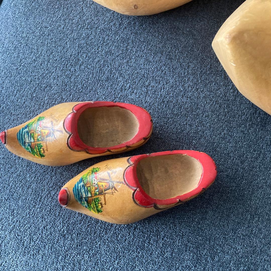 オランダ　大きな木靴1点と小さな木靴2点　インテリア