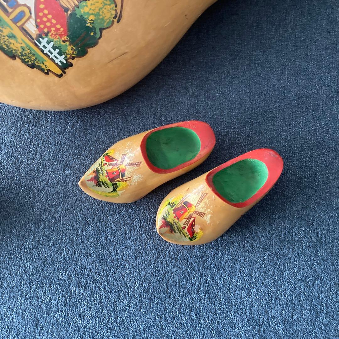 オランダ　大きな木靴1点と小さな木靴2点　インテリア