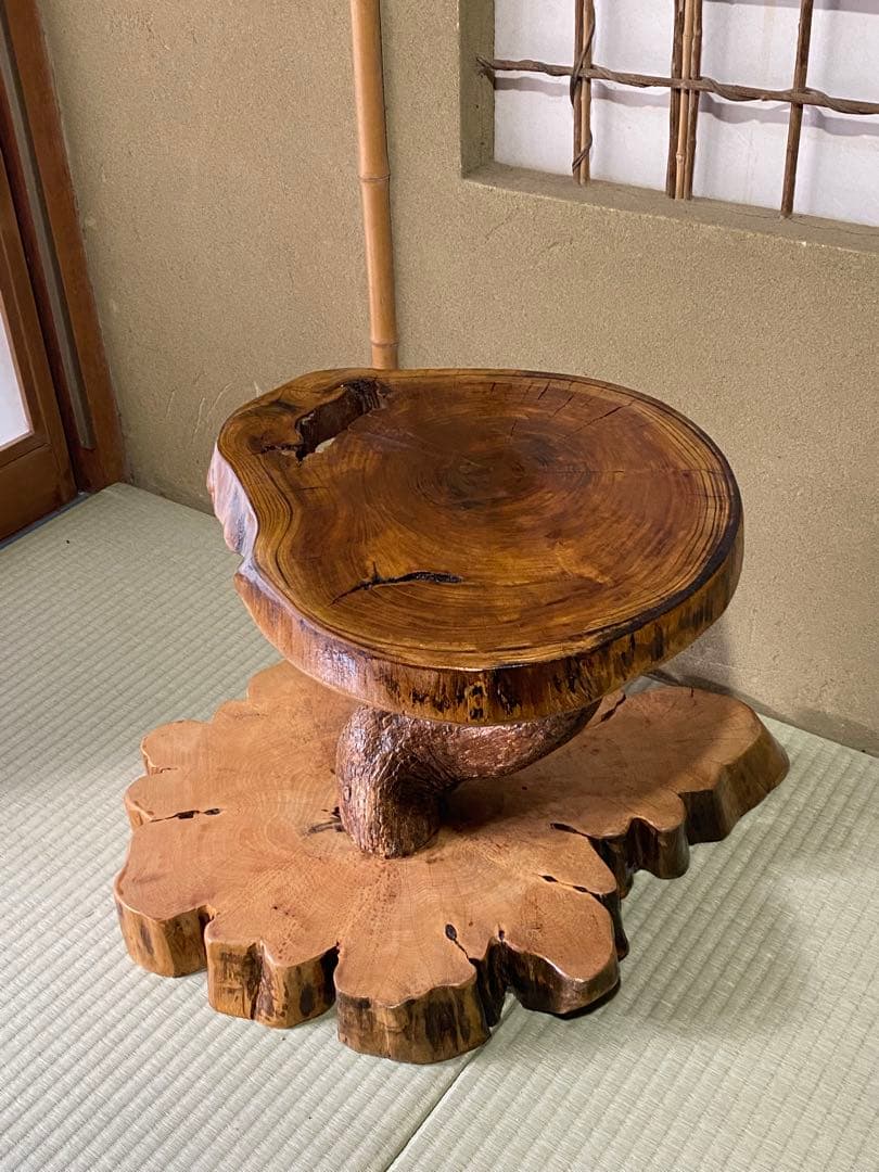 自然木製 和風座卓 盆栽飾り台