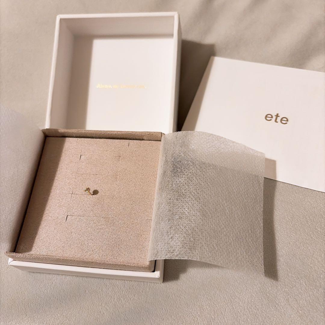 ete エテ K18YG ピース ブラウンダイヤモンド サークル ピアス