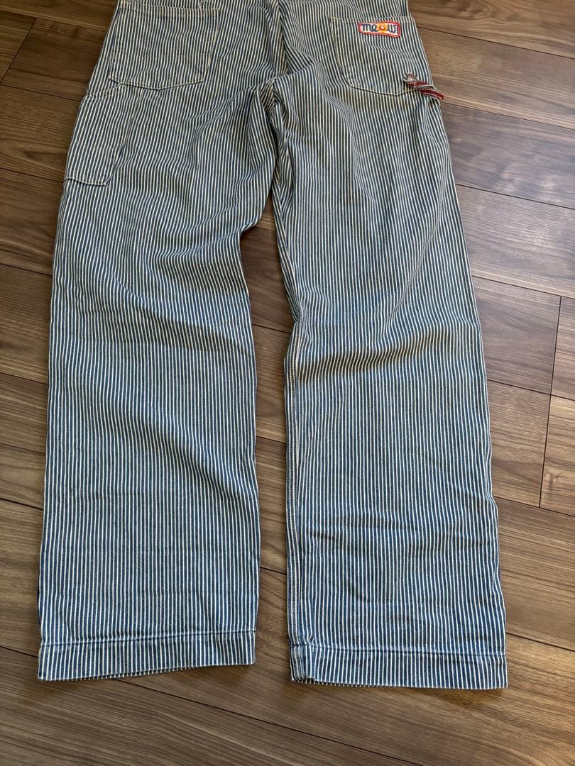 ビンテージヒステリックグラマーヒッコリーオーバーオール刺繍ワッペンストライプ