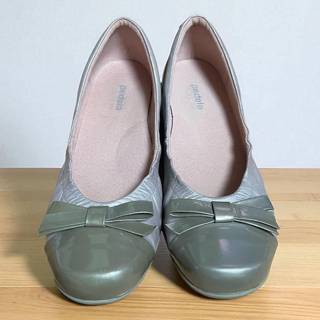 美品 pedaia アシックス エナメル レザー バレエシューズ 23.5