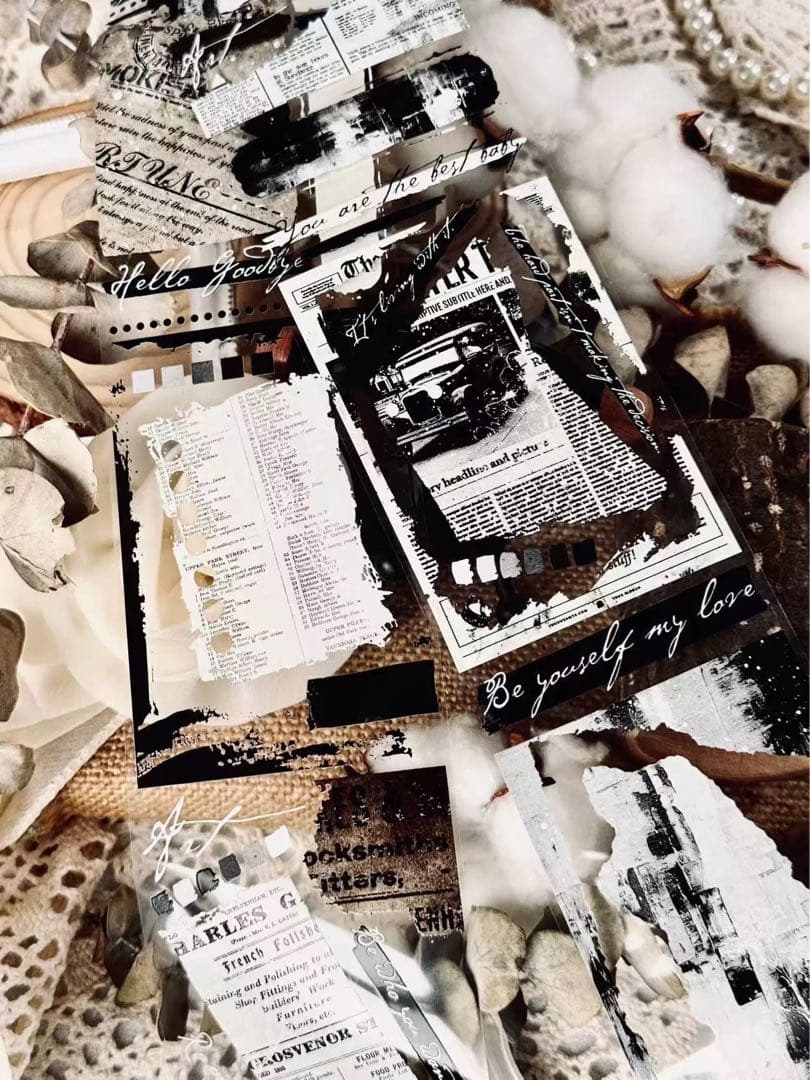 霖蓝汐原创手账《素材排版框》海外マスキングテープ　マステ 【2238】