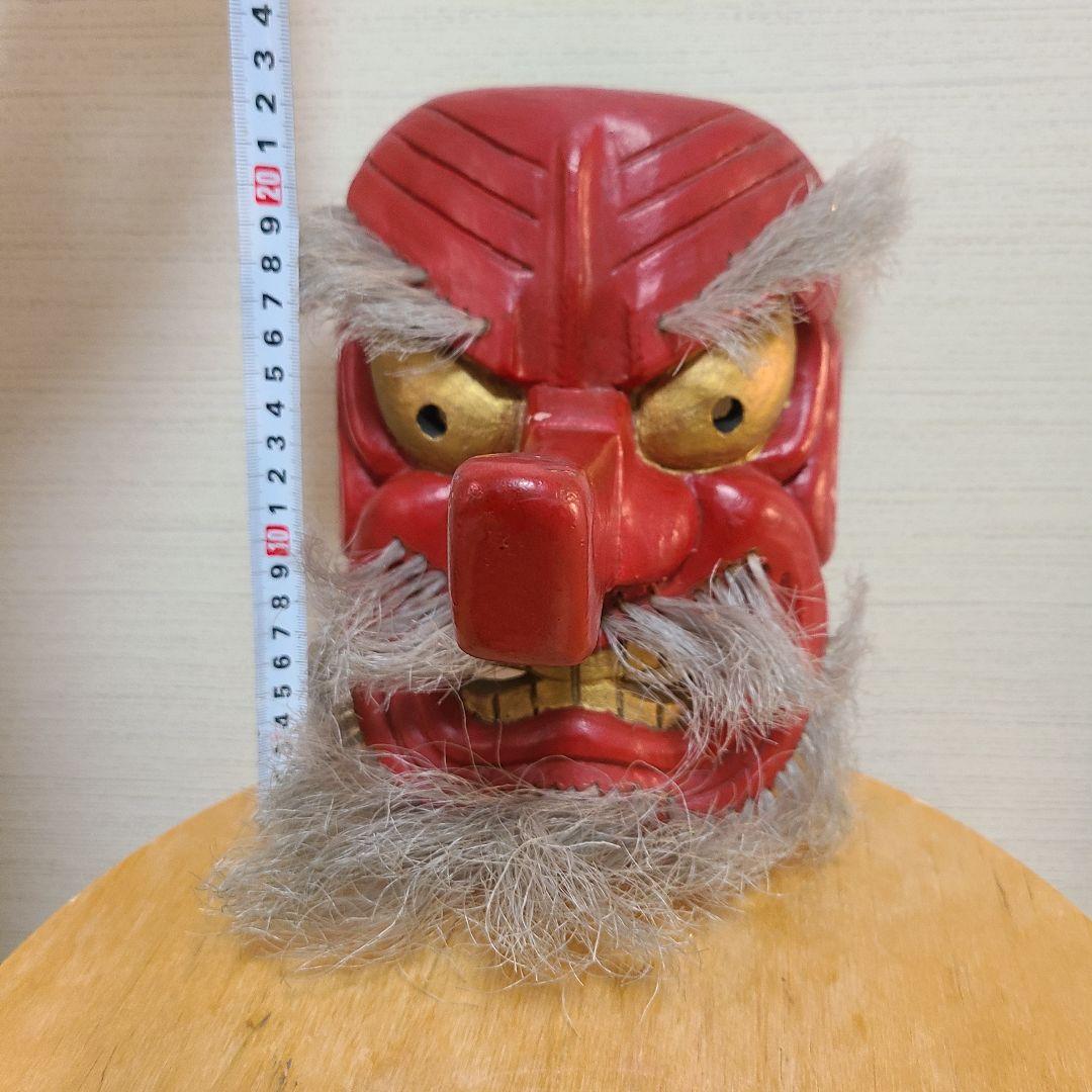 天狗面　木彫　お面　神楽　天狗