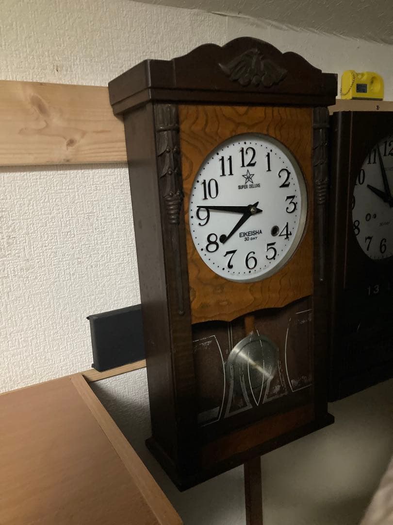 アンティーク栄計舎30DAY 柱時計 稼働中 宮型本打ち式時計