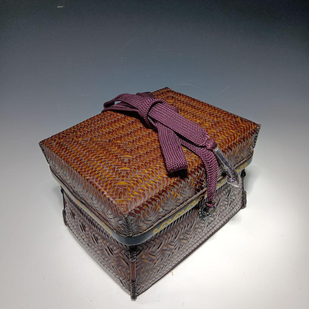 値下げ茶道具　(竹秀斎)御所籠一式　共箱　 美品