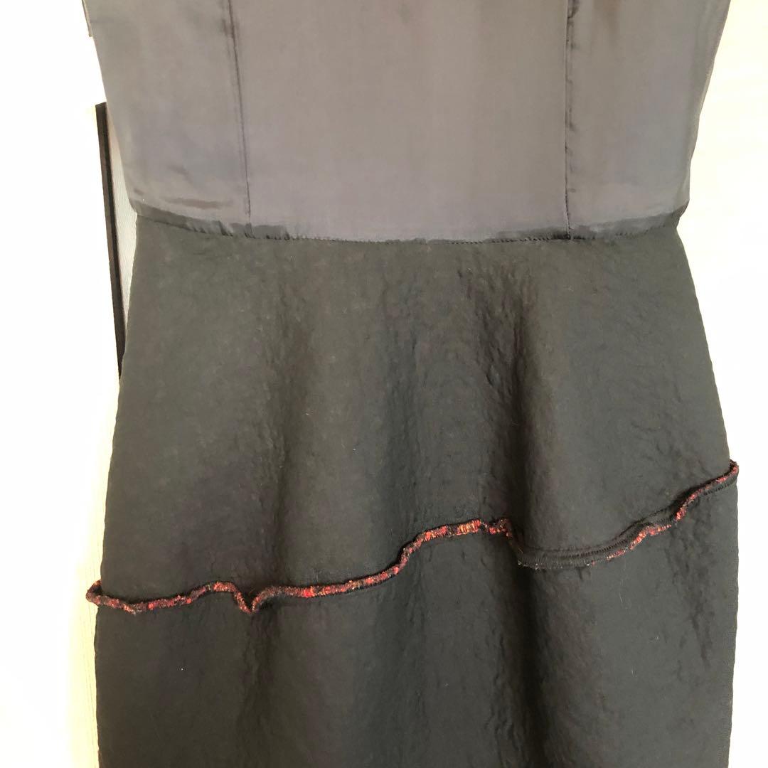 lemonsan 　YOKO CHAN♡36♡赤系ツイードひざ丈ワンピース