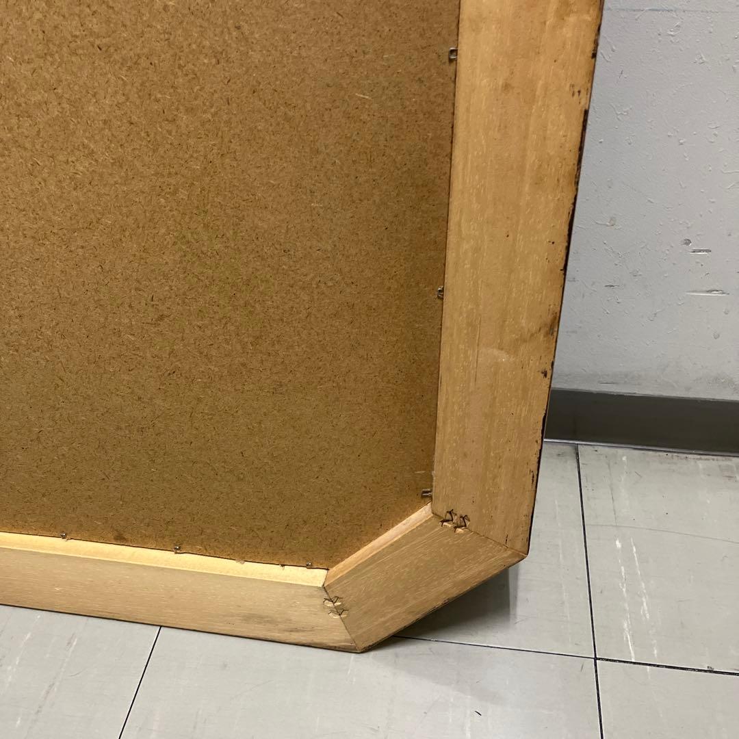 イタリア製　アンティーク　ウォール　ミラー　花柄装飾 八角形　壁掛け鏡