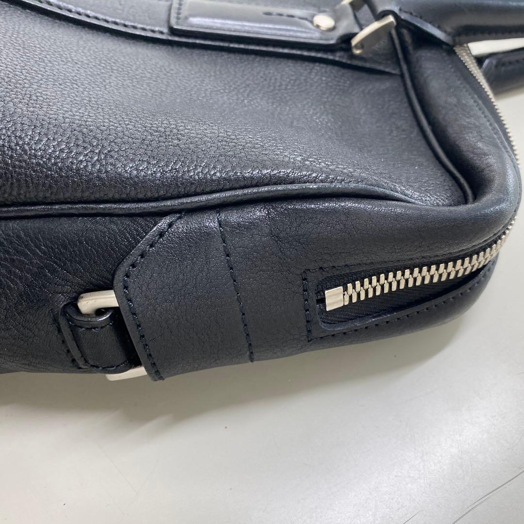 定12万土屋鞄ブレントレザー革ブリーフビジネスバッグ黒ブラック美品Berluti