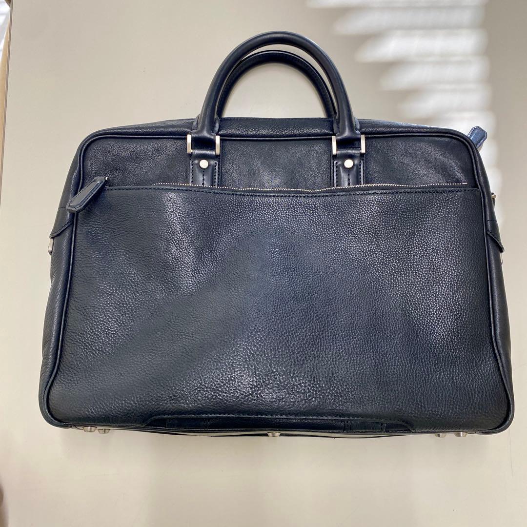定12万土屋鞄ブレントレザー革ブリーフビジネスバッグ黒ブラック美品Berluti