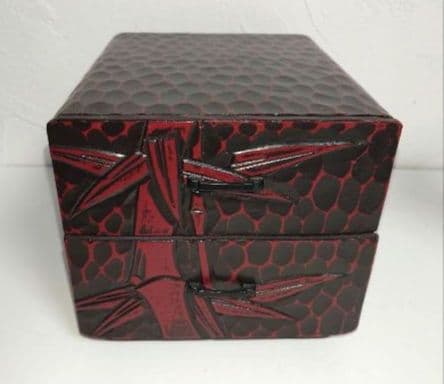 木製 鎌倉彫 2段3段5段 引出し 小物入れ 昭和レトロ 竹 あやめ菖蒲ケース箱