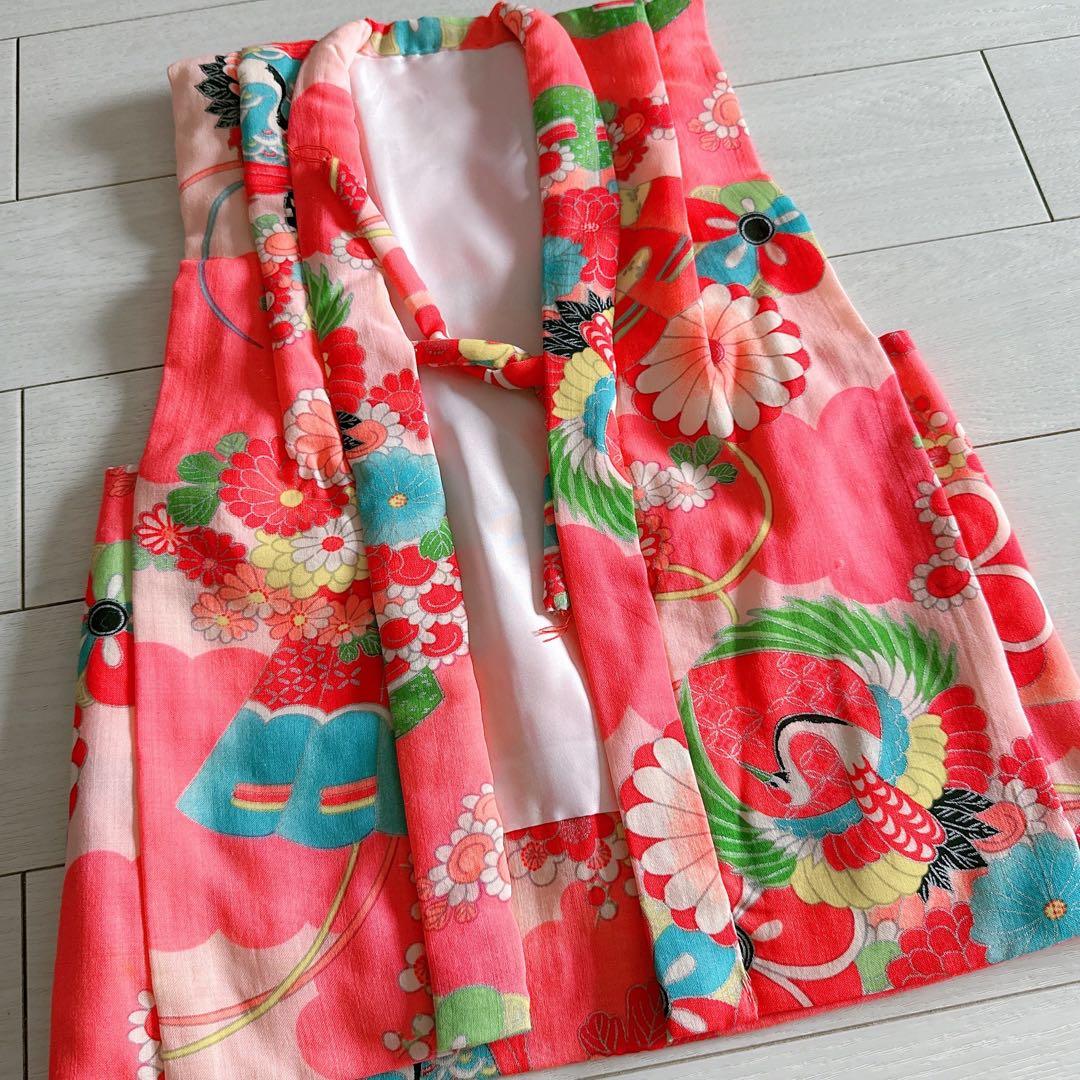 七五三　手縫い　レトロ　アンティーク　3歳用　着物　女児　女の子