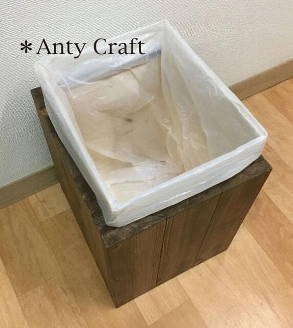 【NEW】【引取可能】30L対応ゴミ箱 ハンドメイドアンティーク風ダストボックス