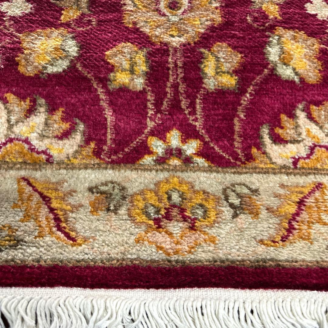 123x76cmペルシャ絨毯可愛い色合い玄関マット手織り絨毯