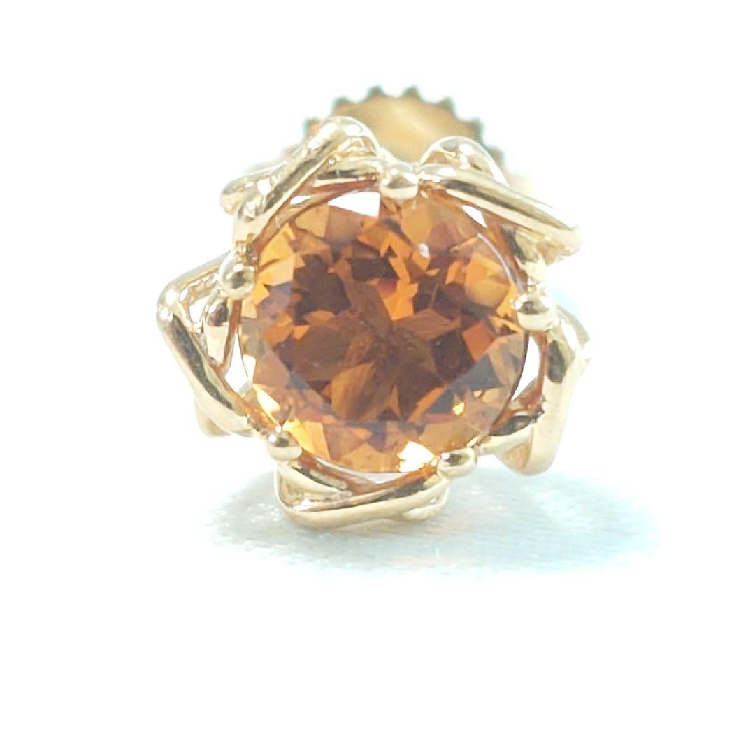 【美品】ティファニー K18YG シトリン ピアス 片耳用 6679