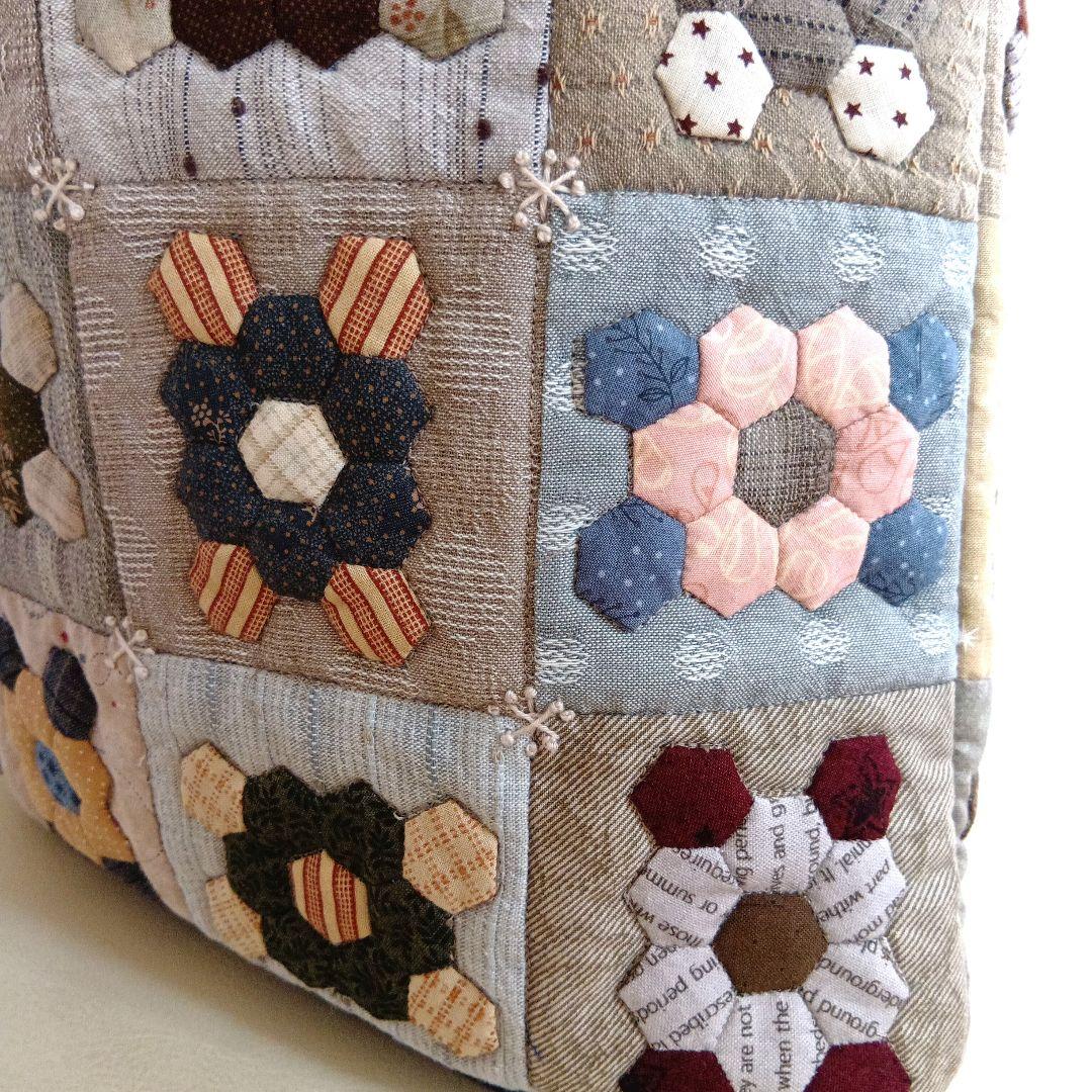 パッチワークキルトのトートバッグ(ハンドメイド)