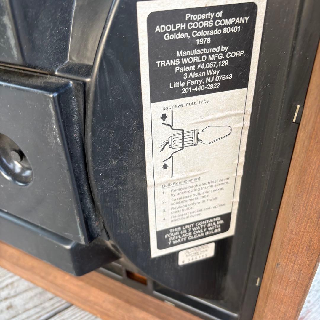 Coorsクアーズ ライトビール 木製枠パブミラー 照明付きミラーサイン 看板