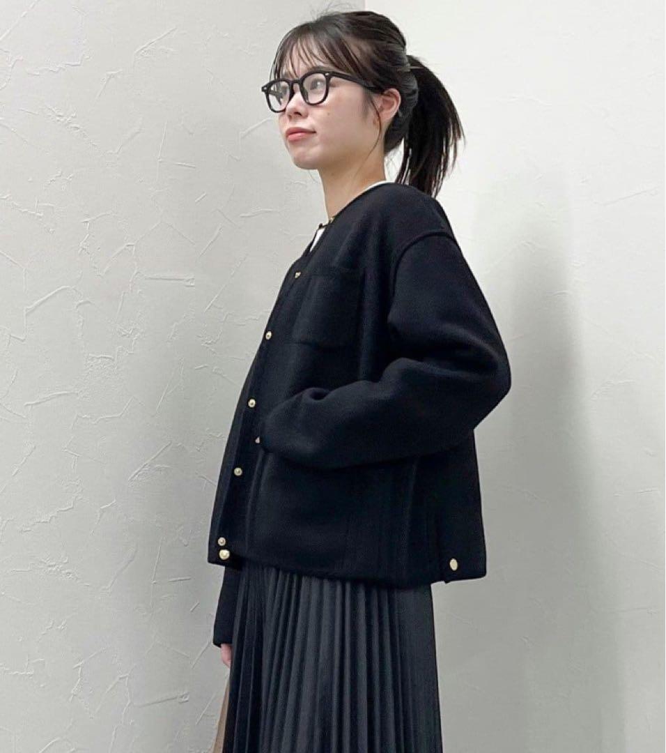 トラディショナルウェザーウェア　アークリー　ダブルフェイスノーカラージャケット