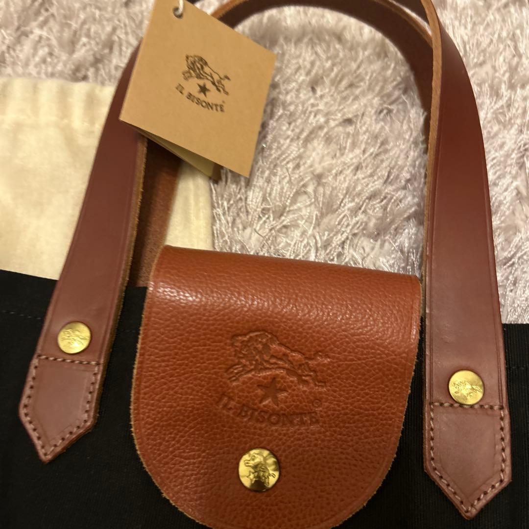 IL BISONTE 折りたたみバッグ 黒　タグつき