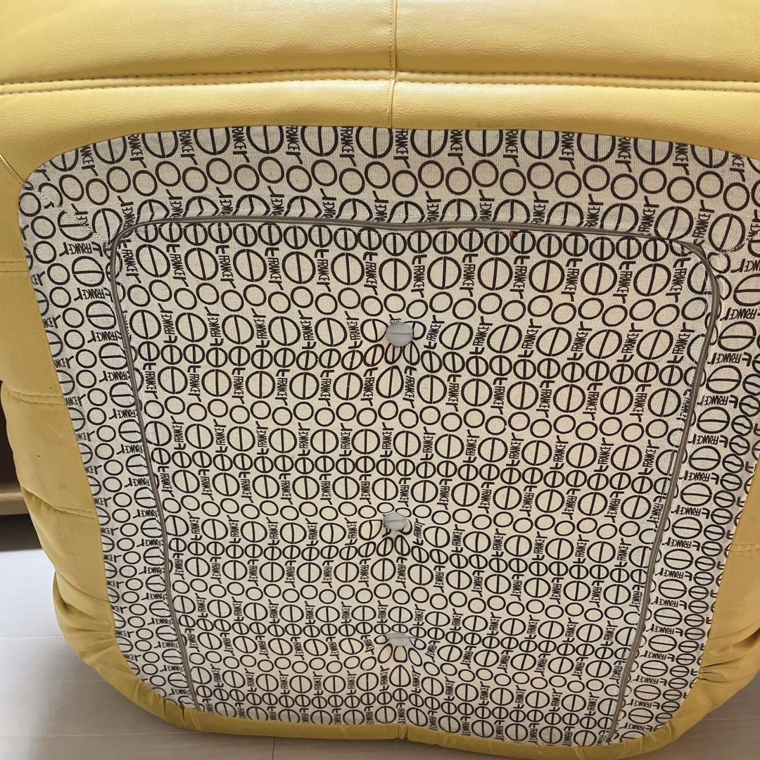 ligne roset togo 1P 本革 レザー ヴィンテージ ソファ　黄色