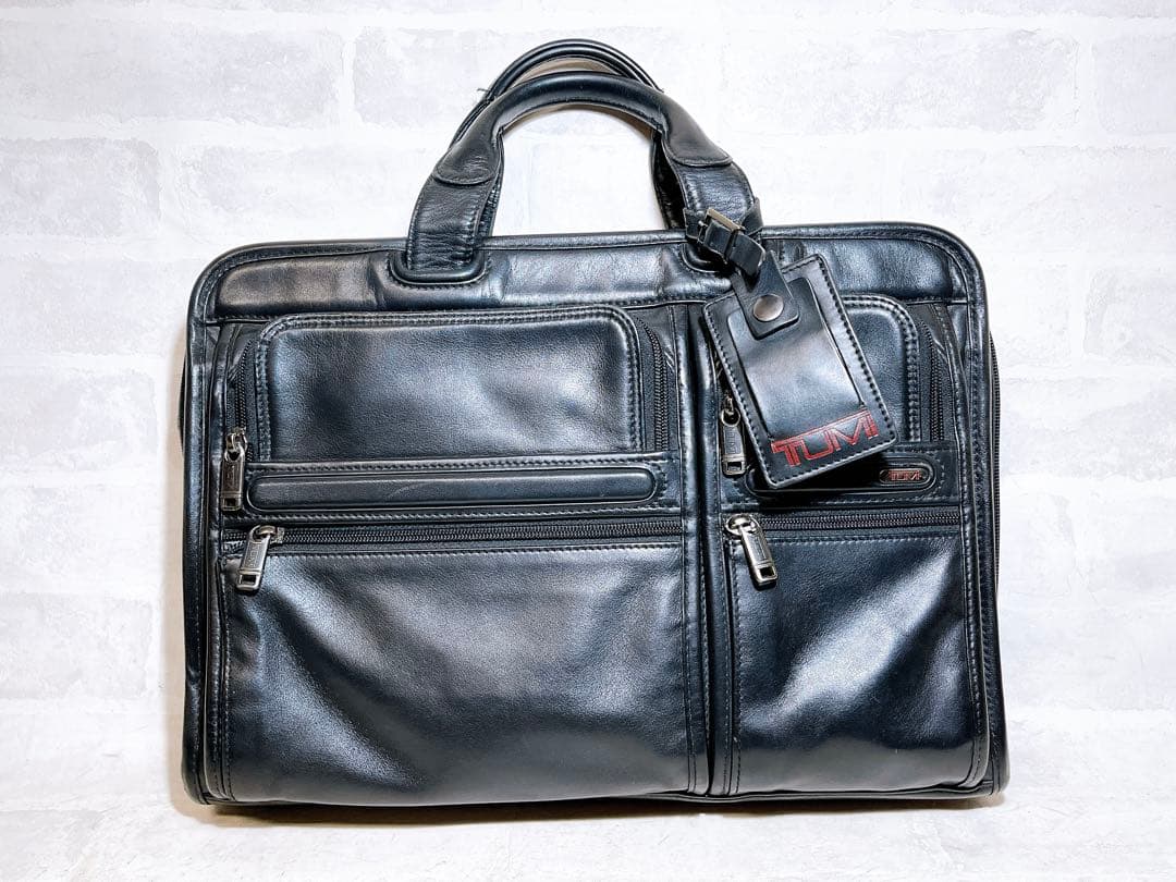【美品】TUMI トゥミ 高級 2way レザービジネスバッグ 本革 黒