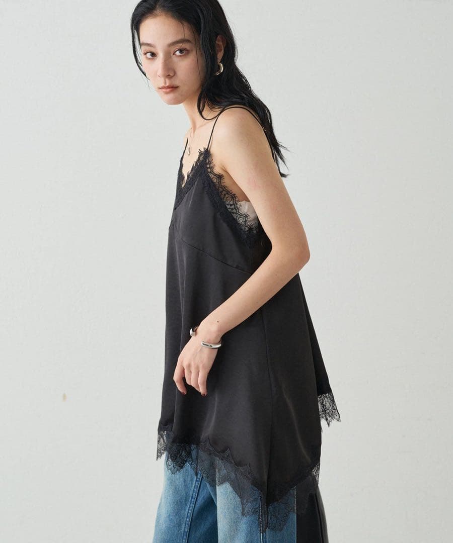 loungedress ラウンジドレス レースキャミ ブラック
