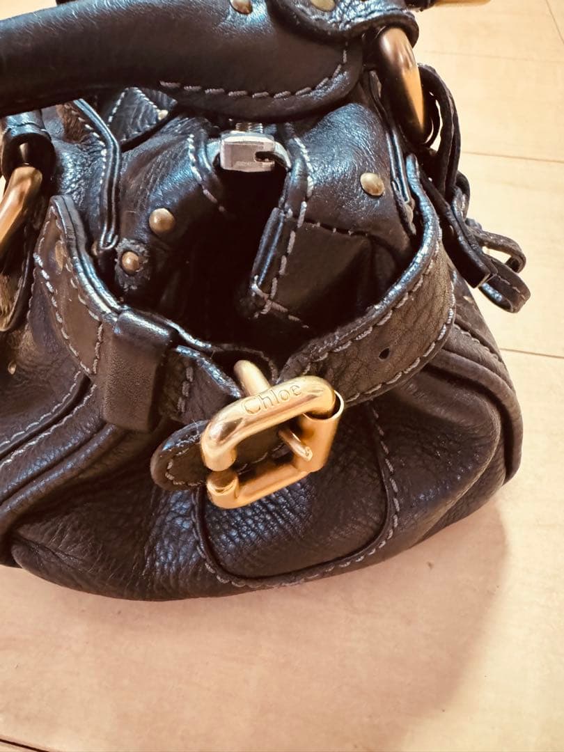 Chloe レザー ハンドバッグ ロック付き