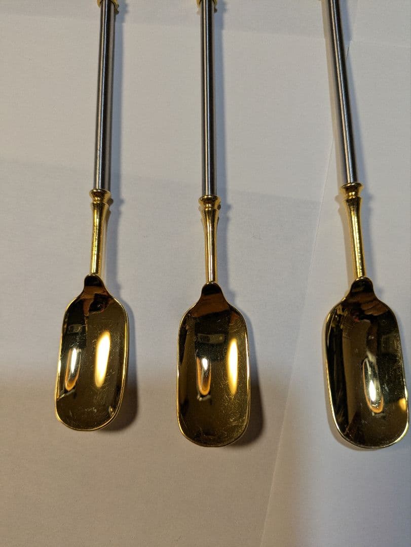 ごとうたかひろ様へb502、シルバー ゴールド 洋白 キャビアスプーン 5本