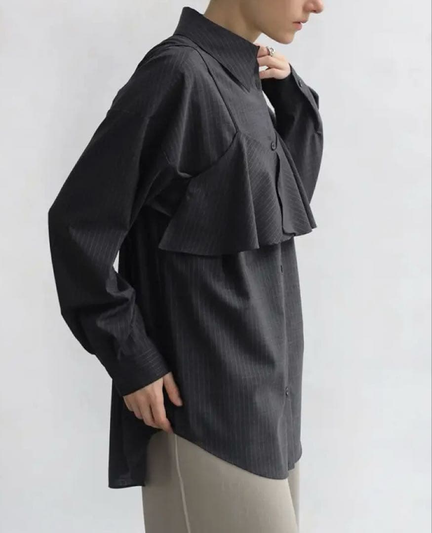 Aga マニッシュストライプアンサンブルシャツ