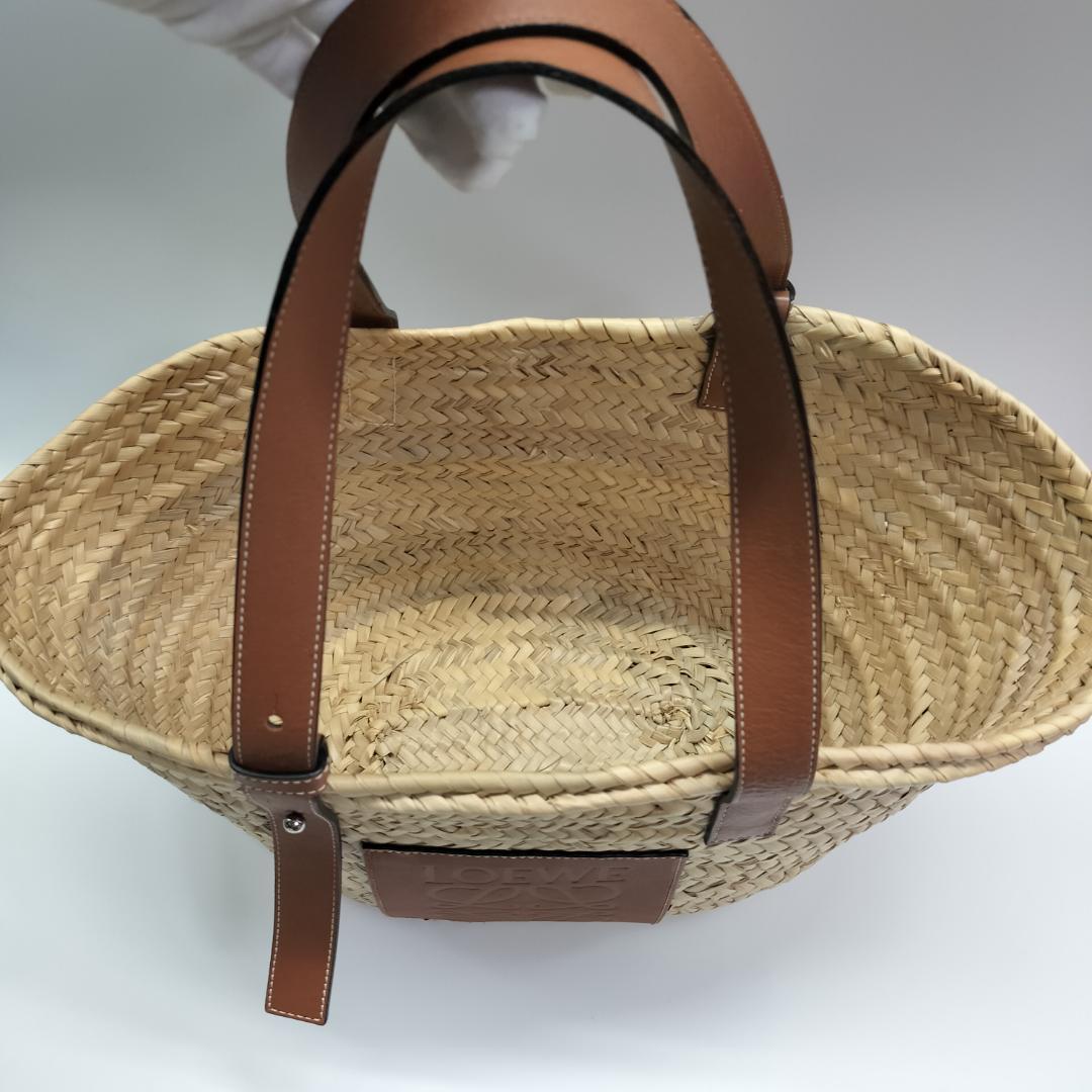 【ロエベ】バスケット かごバッグ レザーハンドル