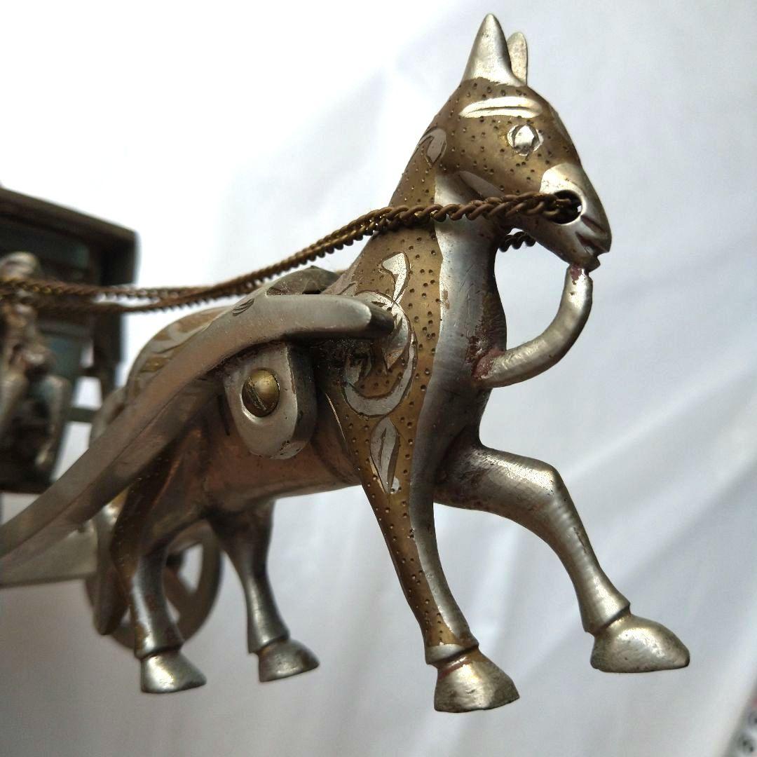 レア【アンティーク】馬車型 オルゴール 小物入れ 英国 イギリス 印度製