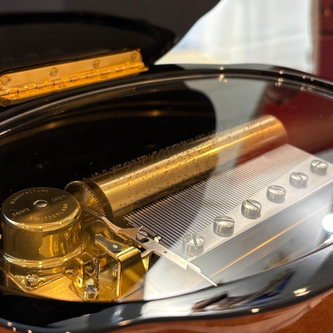 リュージュ72弁オルゴール 星に願いを リーフ型象篏細工Fleur de Lys