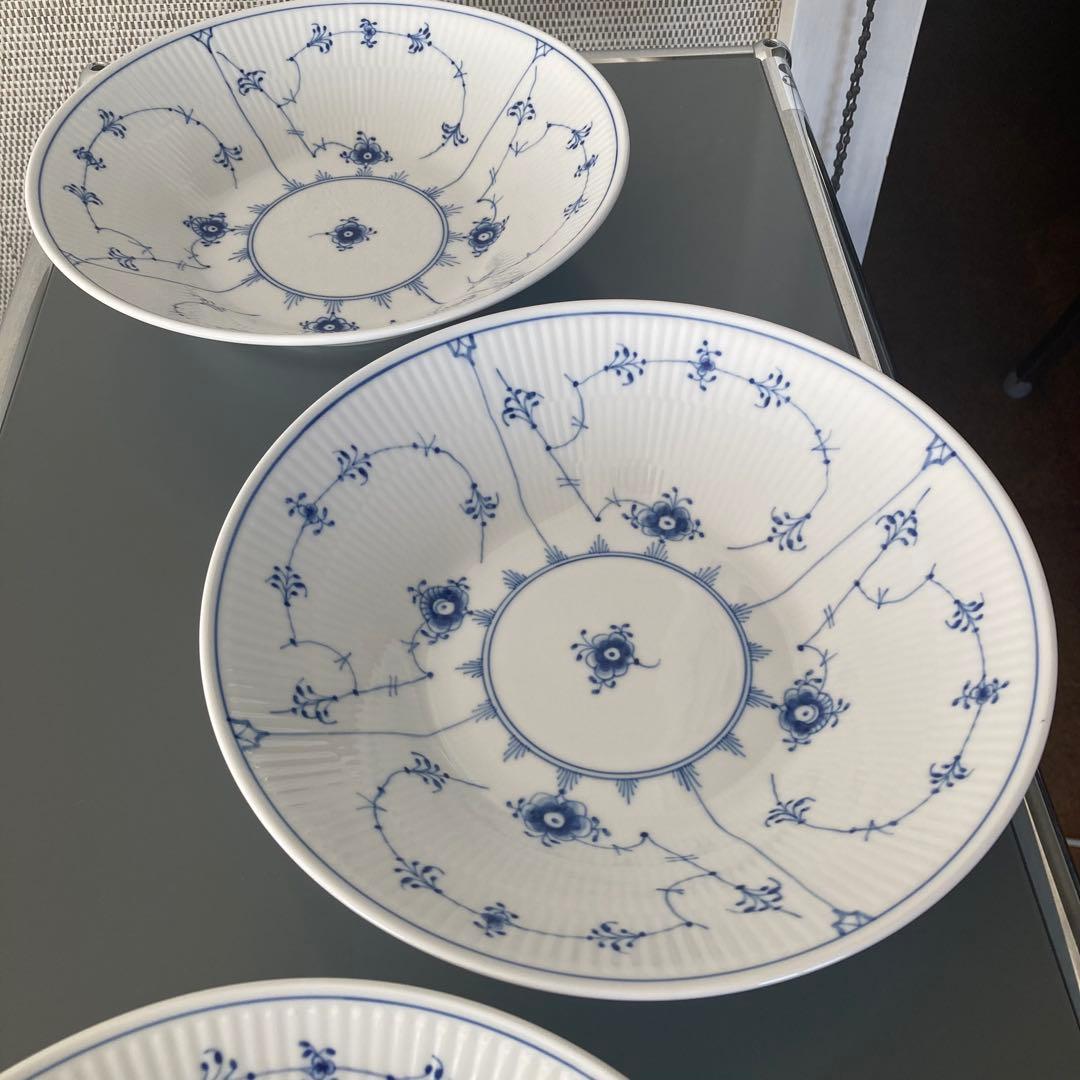 ロイヤルコペハーゲン ブルーフルーテッド ディープ ボウル ３個