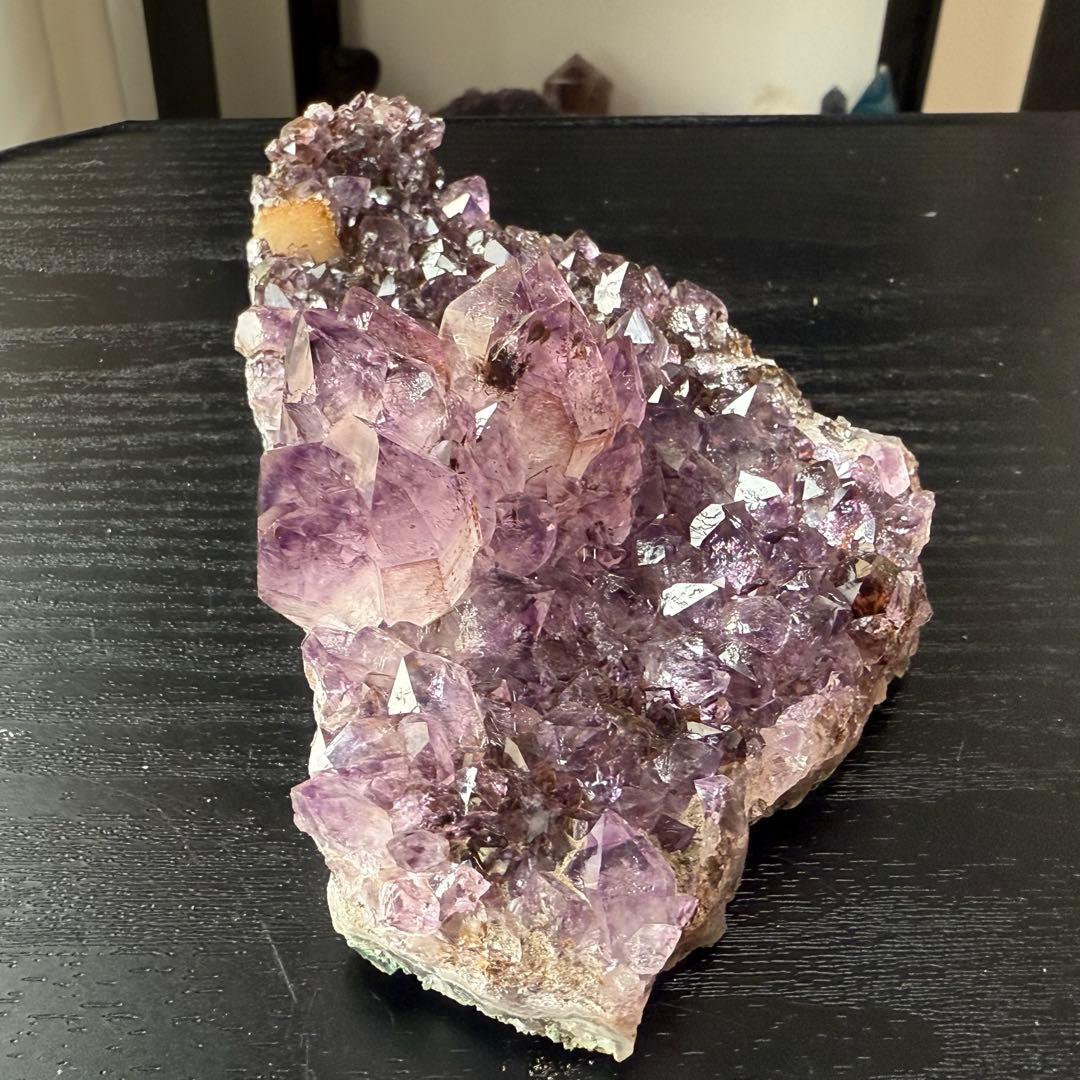 天然石タイチンルチルクォーツ共生アメジストの原石　置物　鉱物NO.011408