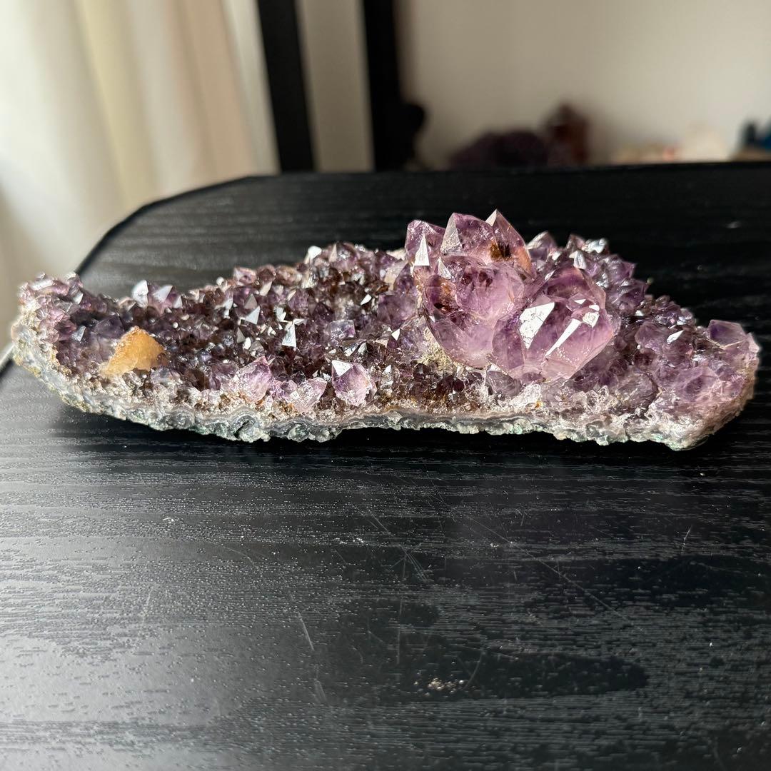 天然石タイチンルチルクォーツ共生アメジストの原石　置物　鉱物NO.011408