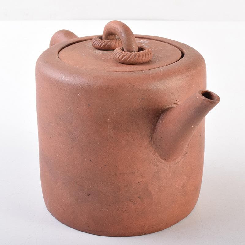 中国　紫砂　朱泥　遊環摘　急須　茶壷　在銘　M　R7641