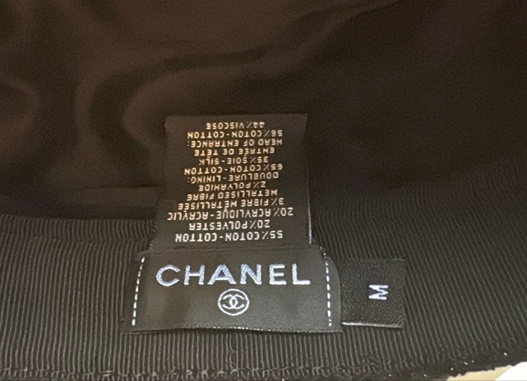 CHANEL ブラック ツイード バケットハット