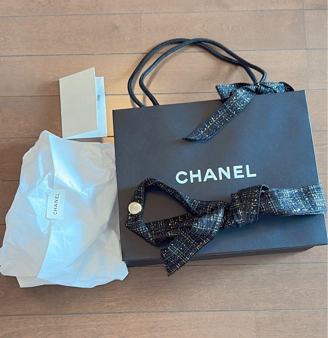 CHANEL ブラック ツイード バケットハット