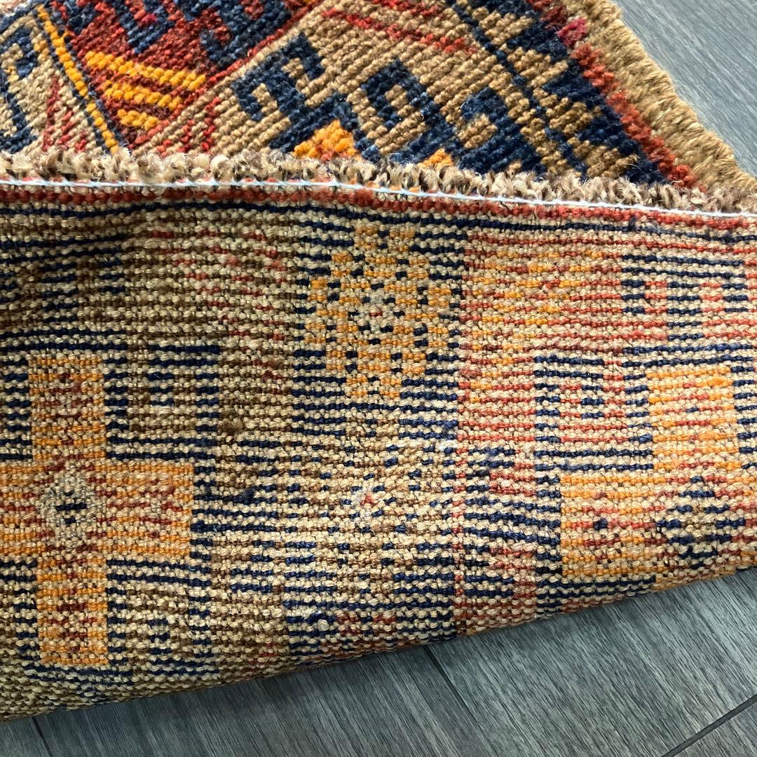 トライバル ラグ トルクメン 手織り 絨毯 ビンテージラグ 44cmx60cm