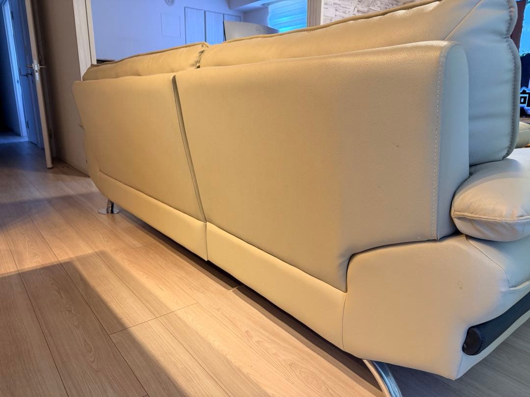 最終値下げ！ カウチソファ 本革 人気のアイボリー 大人気モデル ロゾ4