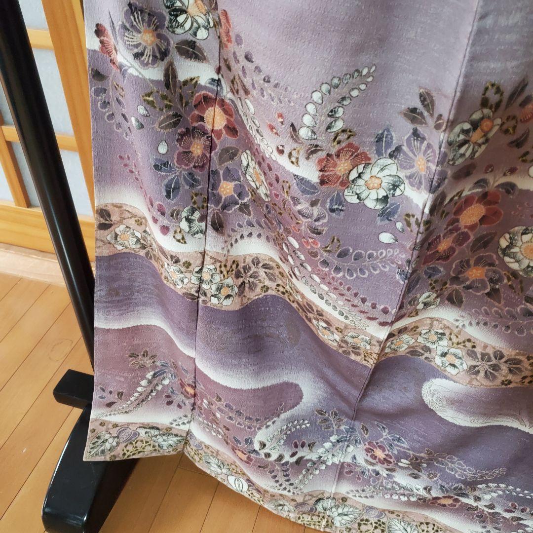 未使用♥️手描き紬訪問着「辻ヶ花」 パールトーン　トールサイズ◾お値打ち価格