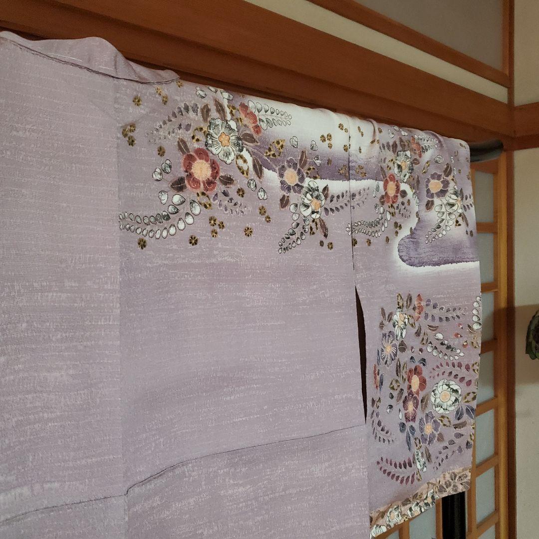 未使用♥️手描き紬訪問着「辻ヶ花」 パールトーン　トールサイズ◾お値打ち価格