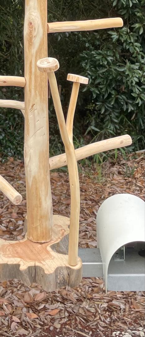 国産ヒノキ　鳥用止まり木　スタンド　アスレチック階段　約100センチ