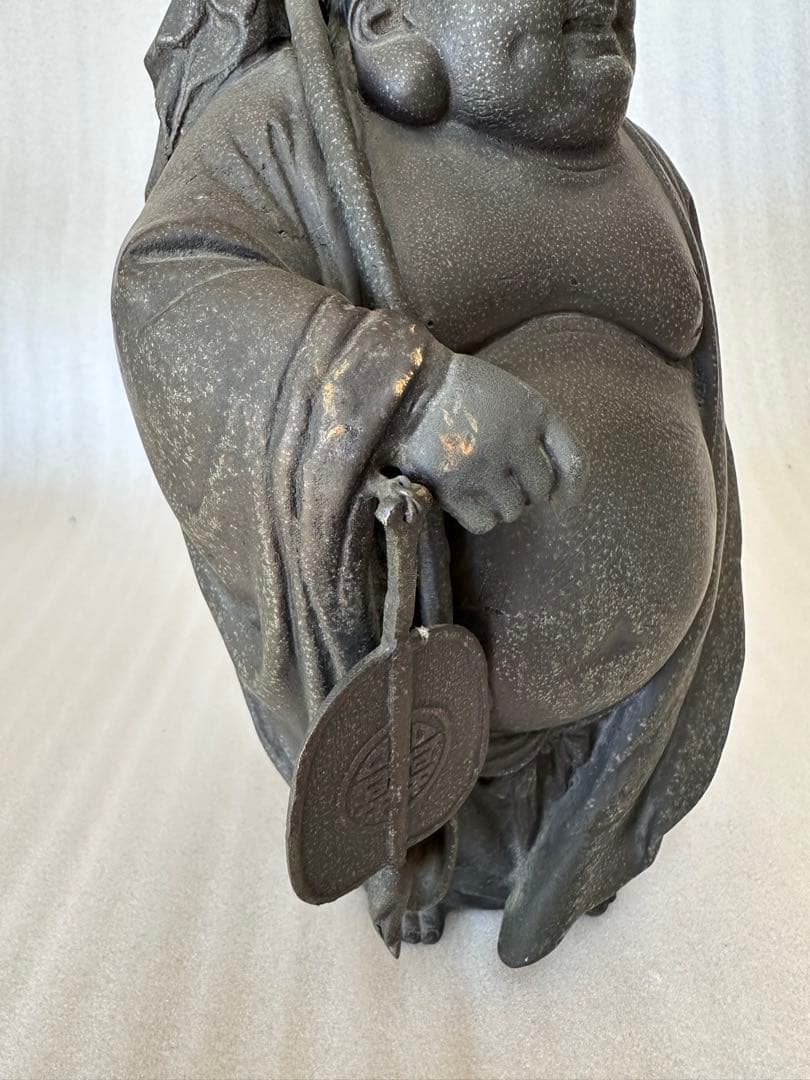 銅製 布袋様 净雲 在銘 七福神 高さ約27.5cm 縁起物 金属工芸